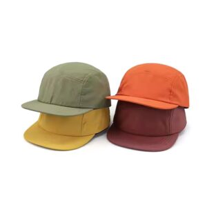 Customized Five Panel Camping Cap Running Sport Cotton Unstructured Solid Blank 5 Panel Camp Cap Camper Hat