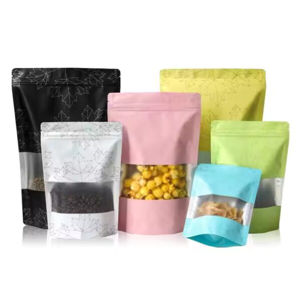 Reusable Doypack Zipper Stand up Pouch Laminated Plastic Aluminum Foil Food Packaging Bags